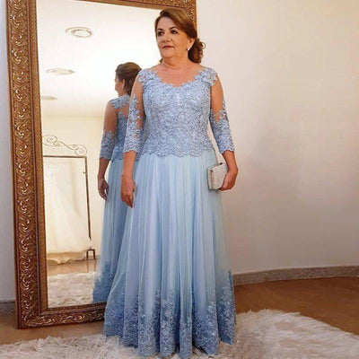 Mother Wedding Party Light Blue Lace