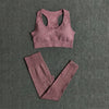 Women Seamless Yoga Set Fitness Sports Suits Gym Clothing Long Sleeve Crop Top Shirts High Waist Running Leggings Workout Pants