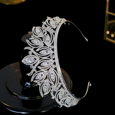 Silver Crystal Headdress Crown Bride Tiara Bridal Hairband Female Graduation Hair Accessories Wedding Hair Accessories