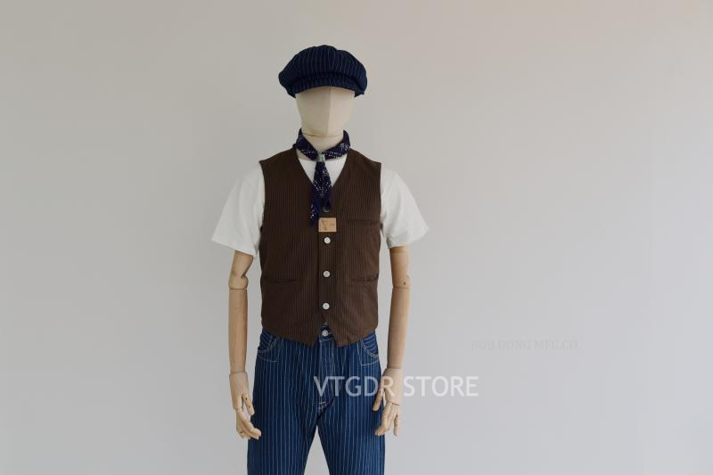 Vest Men's Retro Suit Waistcoat Cotton Buckle Back