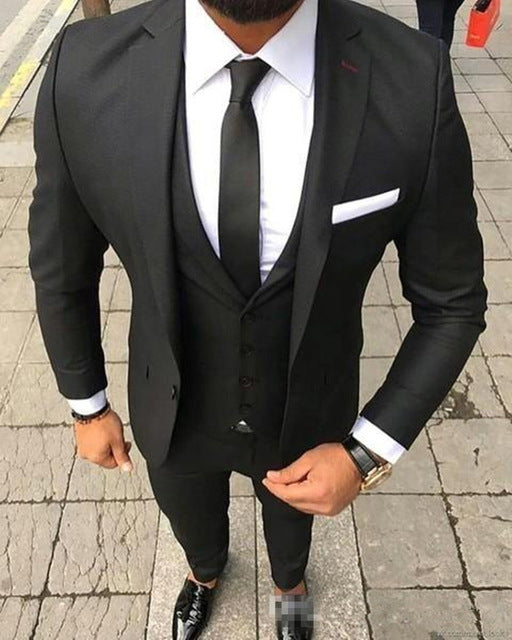 Classy Wedding Tuxedos Suits Slim Fit Bridegroom For Men 3 Pieces Groo ...