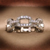 925 New Silver Color Chain Ring with Bling Zircon Stone Rings for Women