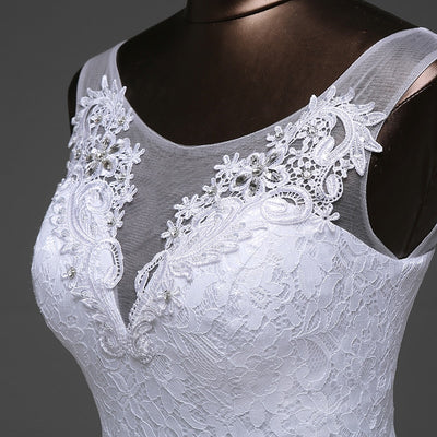 Elegant beautiful lace flowers mermaid Wedding Dresses vestidos de noiva robe de mariage bridal dress