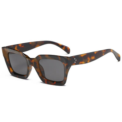 Leopard Square Sunglasses Women Cateye Fashion
