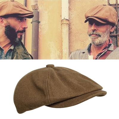 men's newsboy hat brown male big head beret