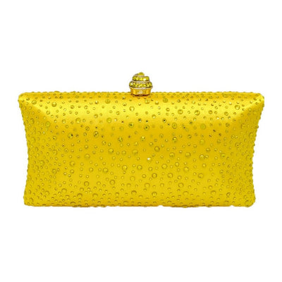 Sparkling Yellow Crystal Evening Clutches Women With Rhinestones Bridal Purses Wedding Prom Box Clutch Bag Handbags Shoulder Bag