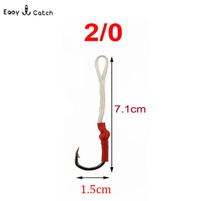 JSM 50pcs/lot Stainless Steel Fishing Hook With PE Line Fly Tying Jig Assist Bait Fish hooks Carp Fishing hooks size 1/0-10/0