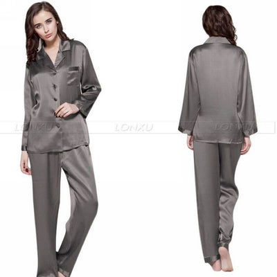 Gift  Womens Silk Satin Pajamas Set  Pajama Pyjamas Set  PJS  Sleepwear  Loungewear S,M,L,XL,2XL,3XL  Solid  Plus