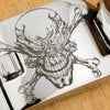 LINSION 6 Lengths Deep Engraved Huge Heavy 316L Stainless Steel Pirate Skull Mens Biker Rock Punk Curb Link Bracelet 5D101
