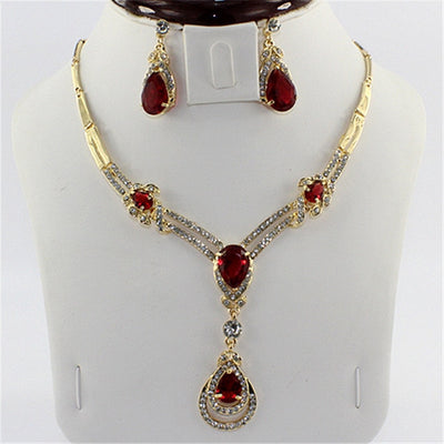 New Fashion women Wedding Bridal Accessories Party gold-color Jewelry African Beads Costume Jewelry Sets