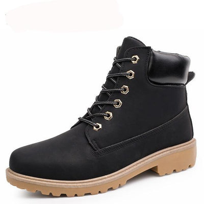 Super Fashion Men Autumn Winter Leather Boots Man Outdoor Waterproof Rubber Snow Boots Leisure Martin Boots Retro Shoes For Mens