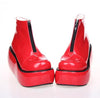 Japanese Harajuku Thick Heel Platform Wedge Lolita Cos Punk Boots for Girls PINK/RED