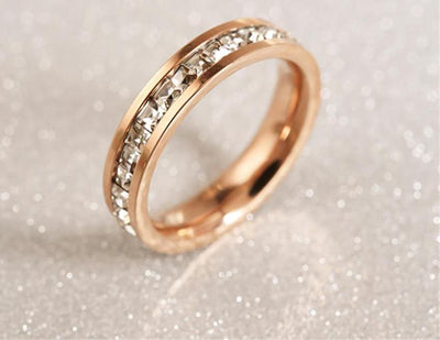 Female Girls Geometric Ring 925 Sterling Silver Filled & Rose Gold Ring Promise Wedding Engagement Rings For Women Best Gifts