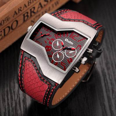 Oulm Brand Quartz Watch Male Outdoor Sport Wristwatches Multiple Time Zone Mens Designer Watches Top Luxury Brand Men Watch