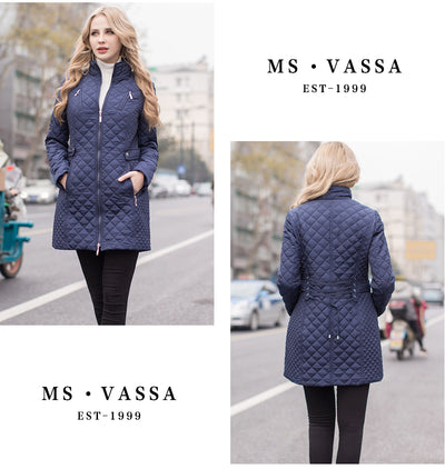 MS VASSA Women Parkas Autumn Winter New Jackets Lady casual Padded Coat Plus size 5XL 6XL long quilted female Oversize outerwear