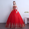 2018 New Ball Gown Lace Tulle Red Wedding Dress with tail Chinese Pattern Style Cheap China Embroidery Bridal Gown