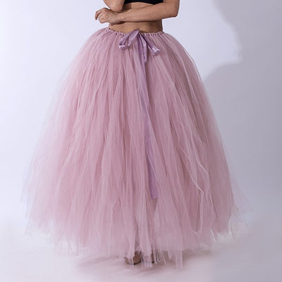 Floor Length Wedding Skirt Tulle Overskirt Fashion Handmade Woman Tutu Female Long Skirt