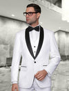 Custom Made Groomsmen Shawl White Lapel Groom Tuxedos Blue Men Suits Wedding Best Man Blazer (Jacket+Pants+Vest+Bow Tie ) C69