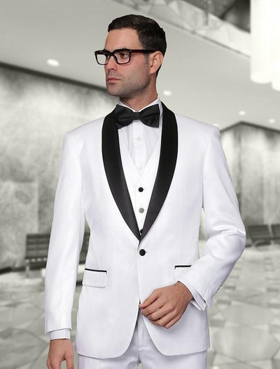 Custom Made Groomsmen Shawl White Lapel Groom Tuxedos Blue Men Suits Wedding Best Man Blazer (Jacket+Pants+Vest+Bow Tie ) C69