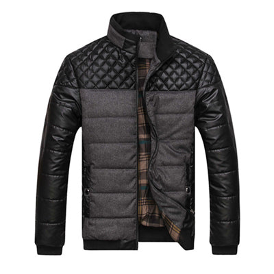 Mountainskin Brand Men's Jackets and Coats 4XL PU Patchwork Designer J ...