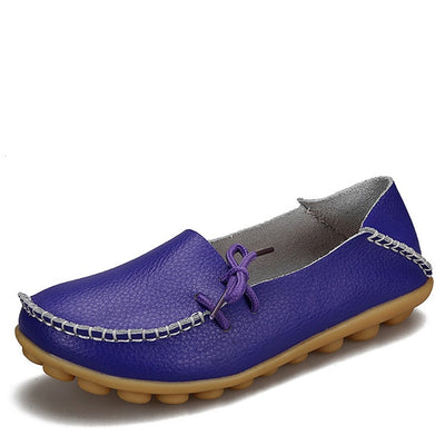 New Women Real Leather Shoes Moccasins Mother Loafers Soft Leisure Flats Female Driving Casual Footwear Size 35-44 In 24 Colors