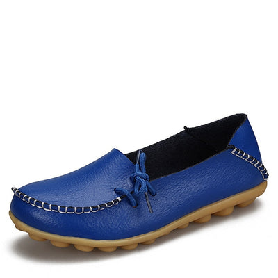 New Women Real Leather Shoes Moccasins Mother Loafers Soft Leisure Flats Female Driving Casual Footwear Size 35-44 In 24 Colors
