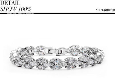 Hot sale Luxury Jewelry 17&19cm 925 silver AAA cubic zirconia Wedding Women Bracelet gift