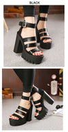 Gdgydh 2019 New Summer Shoes Women White Open Toe Button Belt Thick Heel Wedges Platform Shoes Fashionable Casual Sandals Female