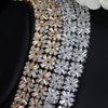 CWWZircons Exclusive Dubai Gold Plate Jewellery Luxury Cubic Zirconia Necklace Earring Bracelet Party Jewelry Set for Women T053