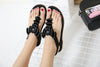 UMMEWALO Summer Sandals Women T-strap Flip Flops Thong Sandals Floral Designer Elastic Band Ladies Gladiator Shoes Zapatos Mujer