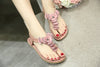 UMMEWALO Summer Sandals Women T-strap Flip Flops Thong Sandals Floral Designer Elastic Band Ladies Gladiator Shoes Zapatos Mujer