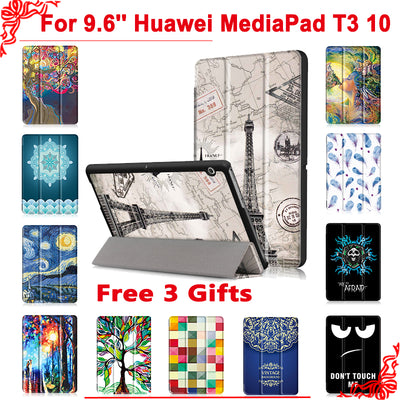 Cover case For Huawei MediaPad T3 10 AGS-L09 AGS-L03 9.6"Tablet PC stand slim case for Honor Play Pad 2 9.6 + free 3 gifts