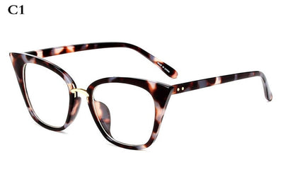 KOTTDO Fashion Women Cat Eye Glasses Frame Retro Eyeglasses Frame Brand Metal Vintage Glasses Optical Glasses Frame Oculos