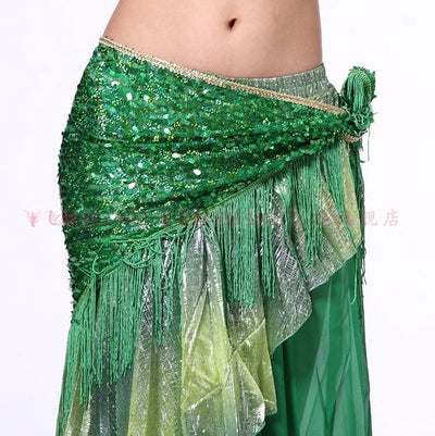 New style Belly dance costumes mesh sequins tassel belly dance hip scarf for women belly dancing belts