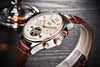 BINSSAW New Men Automatic Mechanical Watch Is The Tourbillon Dial Black Leather Fashion Sports Watches Relogio Masculino Relojes