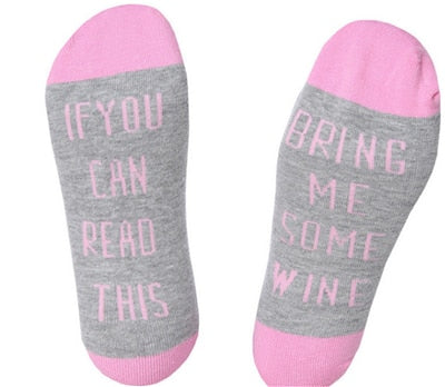 Custom wine socks If You can read this Bring Me a Glass of Wine Socks autumn spring fall 2018 new Dobby Christmas Sock Drop ship