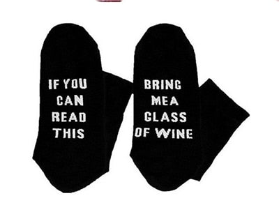 Custom wine socks If You can read this Bring Me a Glass of Wine Socks autumn spring fall 2018 new Dobby Christmas Sock Drop ship