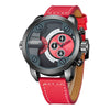 Oulm Top Luxury Brand Watches Men Leather Strap Big Dial Quartz Clock Male Watch Military Wrist Watch Relogio Masculino