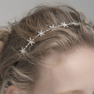 2 Way To Wear Fashion Snowflake Cubic Zirconia Silver Headpiece Choker Necklace