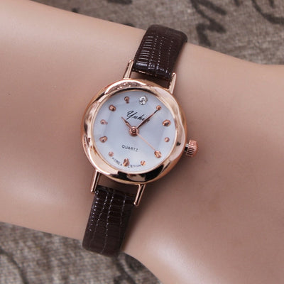 High Quality Gold Bracelet Watches Women Luxury Brand Leather Strap Quartz Watch For Women Dress Wristwatches Female Clock AC183