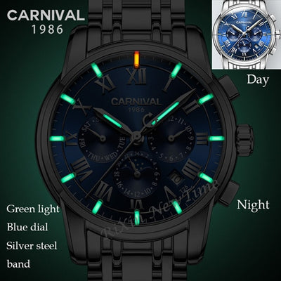 luxury brand Tritium T25 luminous military watch men moon phase auto mechanical watches full steel waterproof clock uhren montre