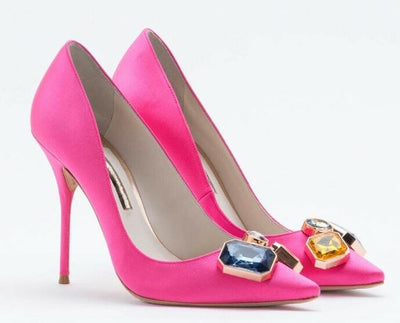 Carollabelly New Brand Women Evening Shoes Woman High Heels 10CM Wedding Heels Rose Red Women Pumps Brand Party Shoes For Women