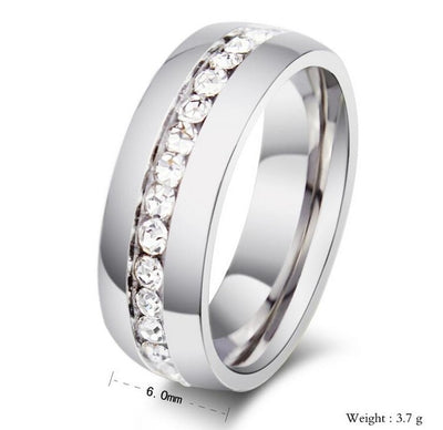 chicmaxonlineHis and Hers Women Fashion Jewelry Princess Cut White Gold&Stainless Steel 5A White CZ Zirconia Wedding Band Men Couple Ring Set