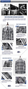 Plaid Double-breasted 3 Piece Suit Men Korean Fashion Business Mens Suits Designers Slim