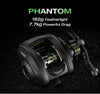 Piscifun Phantom Fishing Reel Carbon Fiber Ultralight 162g Dual Brake 7.7kg Max Drag 7.0:1 Gear Ratio Lake Baitcasting Reel