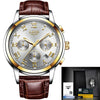 LIGE Watch Men Fashion Sport Quartz Clock Mens Watches Top Brand Luxury Gold Waterproof Leather Business Watch Relogio Masculino