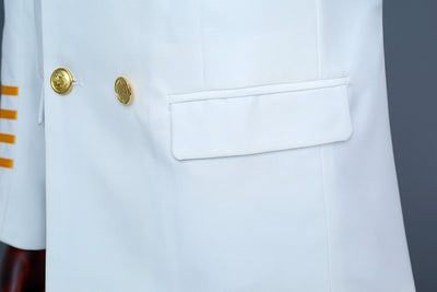 Brand New White Navy Blue Mens Captain Suits Latest Coat Pant Designe Men Groom Wedding Suit Blazer