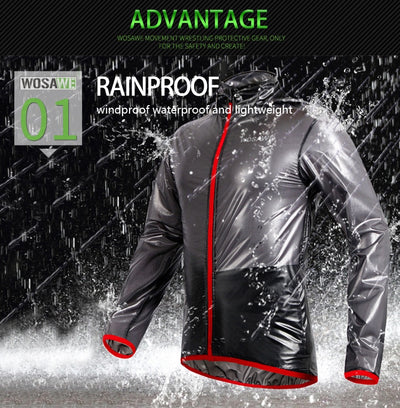 WOSAWE Outdoor Sports Waterproof Windproof Rain Cycling Bike Bicycle Running Jacket Coat Jersey Superlight Gray/ Blue/ Green
