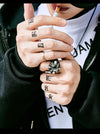 BEIER Punk Rock Claw with three Zircon stone evil eye CZ ring men anniversary Biker Skull  jewelry christmas Gift BR8-479