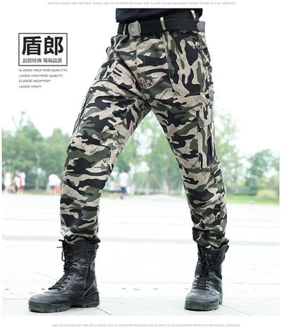 Men's Outdoor Tactical Cargo Pants Commandos Combat Army Military Overalls Camouflage Pants Climbing Trousers for Hiking Hunting